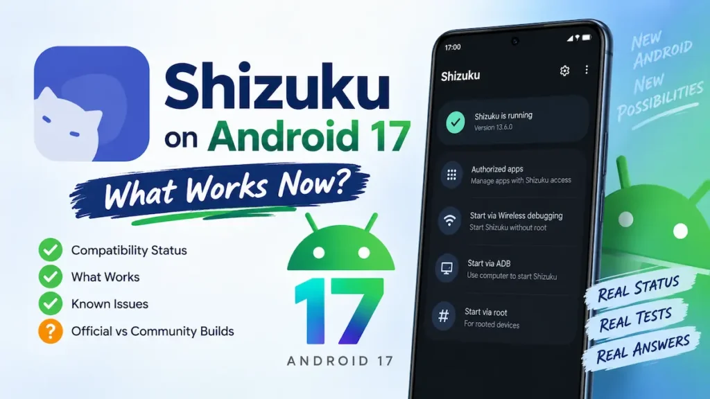 Shizuku on Android 17 What Works Now